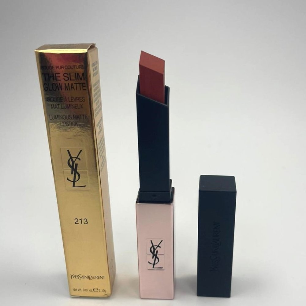 YSL The Slim Glow Matte Lipstick 213 No Taboo Chili BRAND NEW
